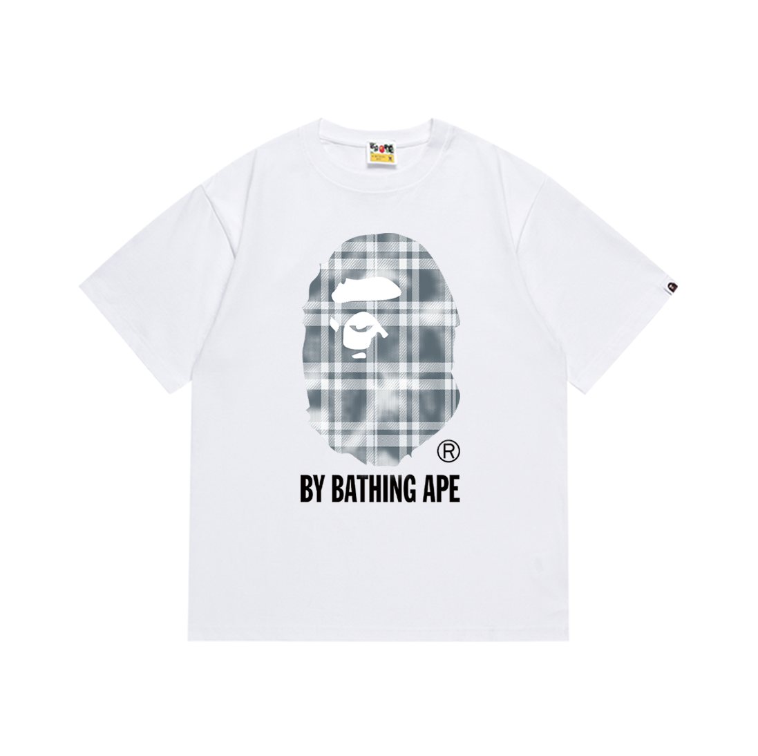BAPE Plaid Graphic Short-Sleeve T-Shirt ¡ª front