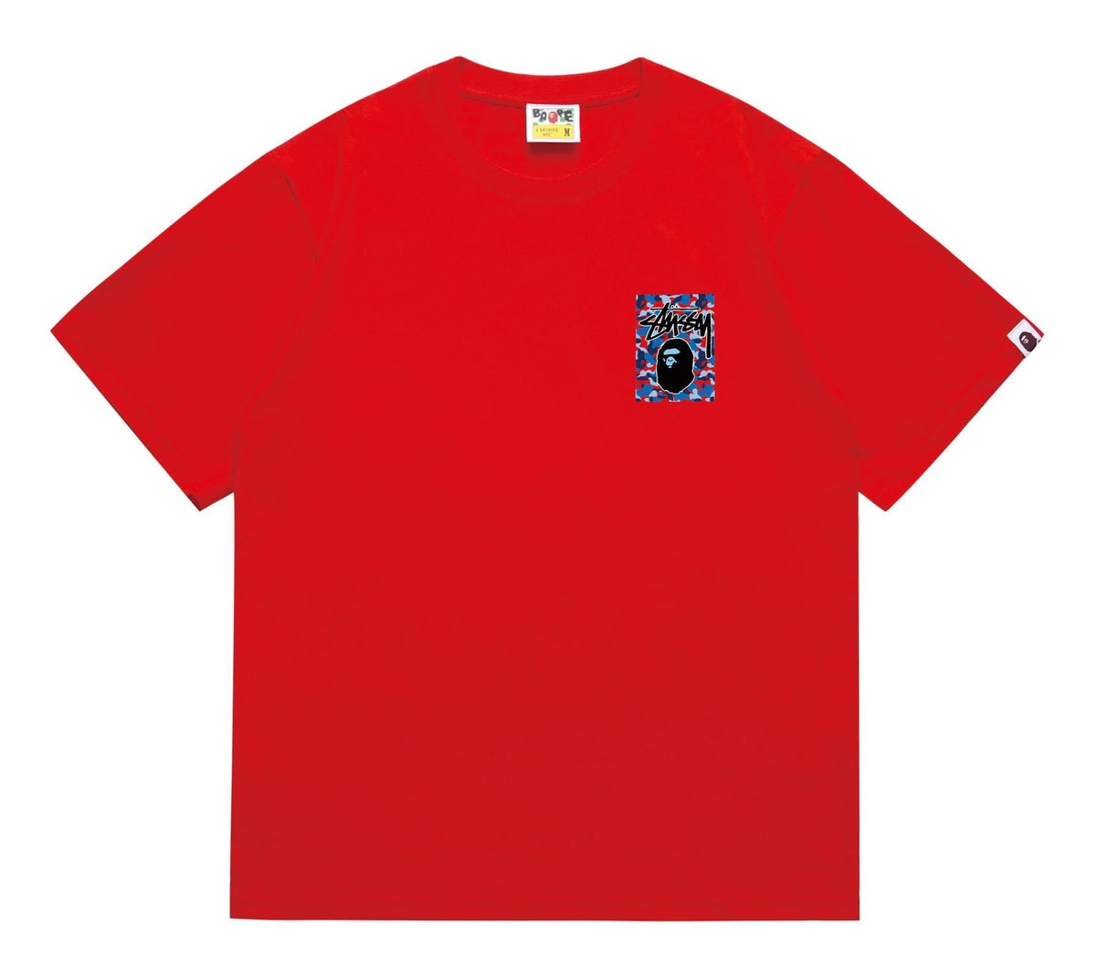 BAPE Blue Camo Black Ape Graphic T-Shirt ¡ª front