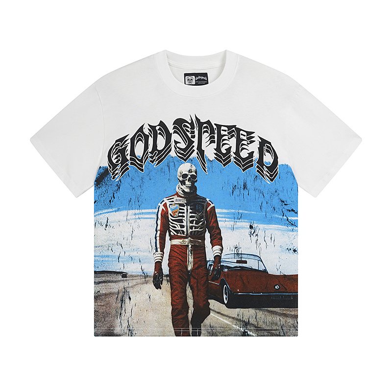 Godspeed Skeleton Car Graphic T-Shirt ¡ª front