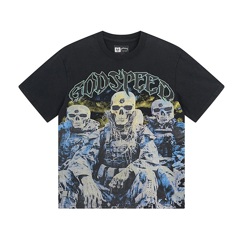 Godspeed Skull & Blue Eye Graphic T-Shirt ¡ª front