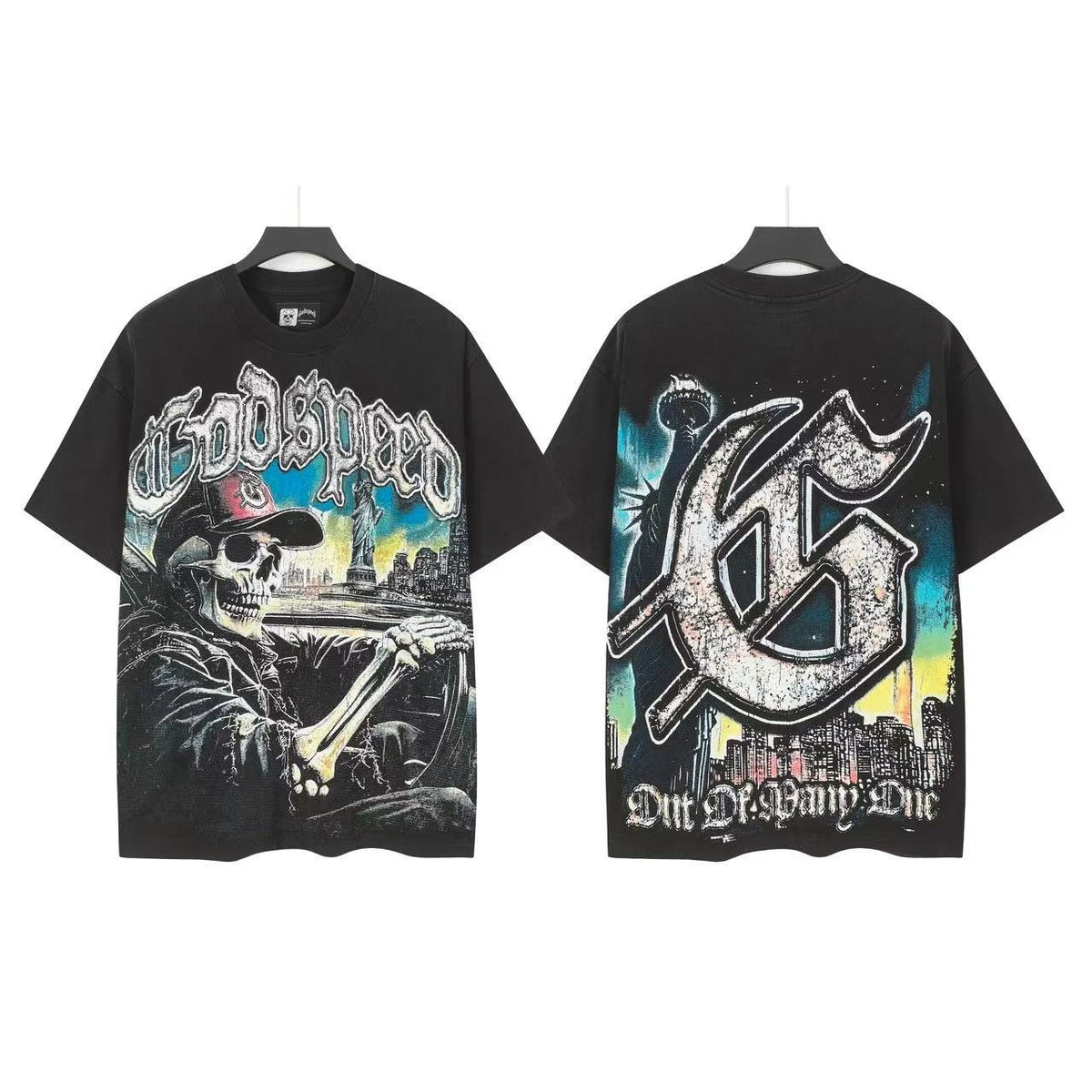 Godspeed Skeleton City Graphic T-Shirt ¡ª front