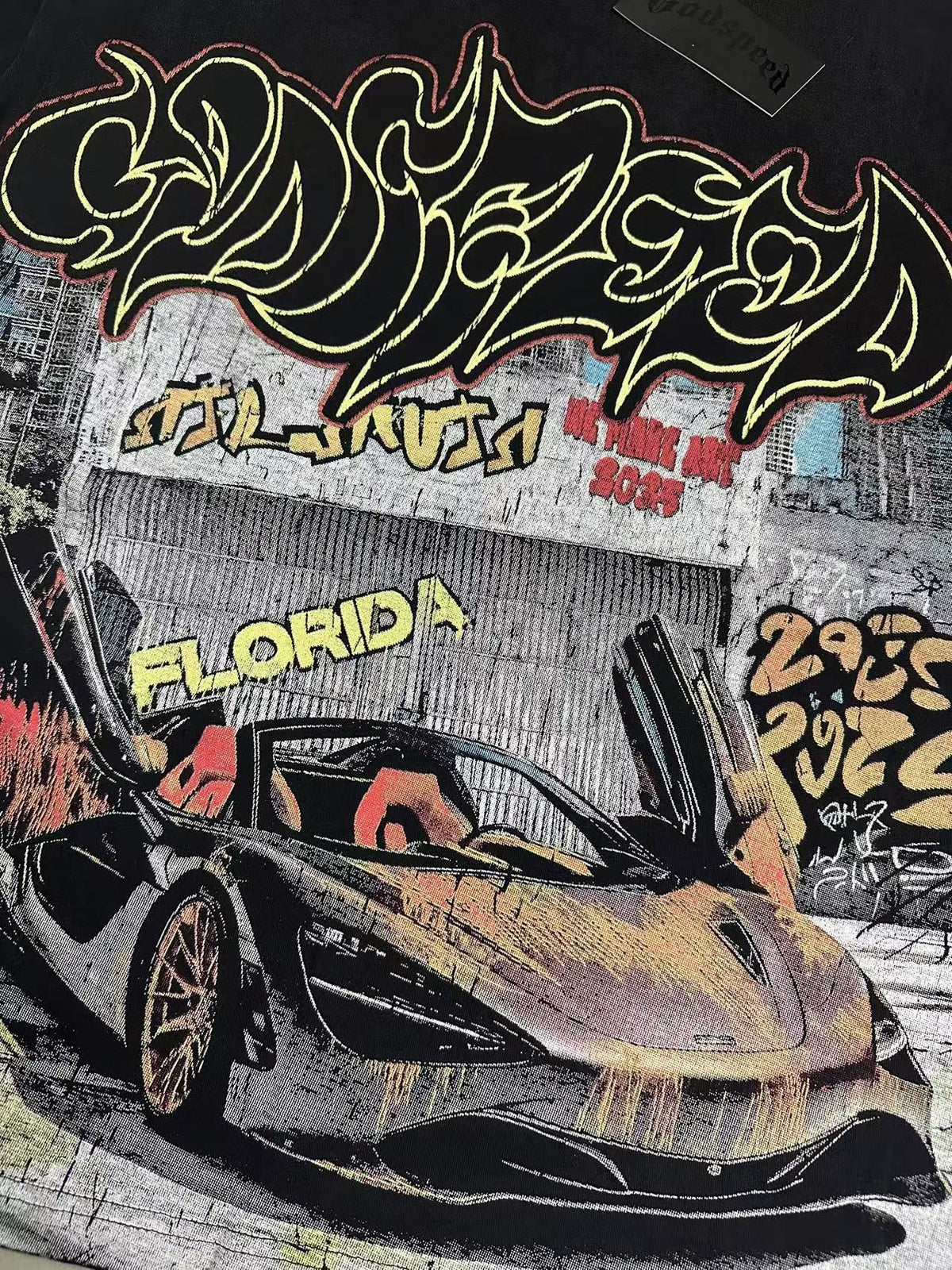 Godspeed Car Graffiti Graphic T-Shirt ¡ª detail