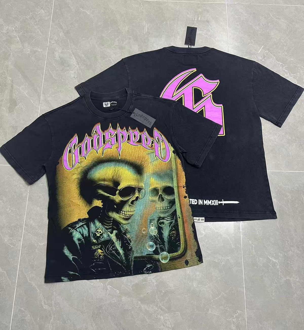 Godspeed Skeleton Graphic Washed Black T-Shirt ¡ª context