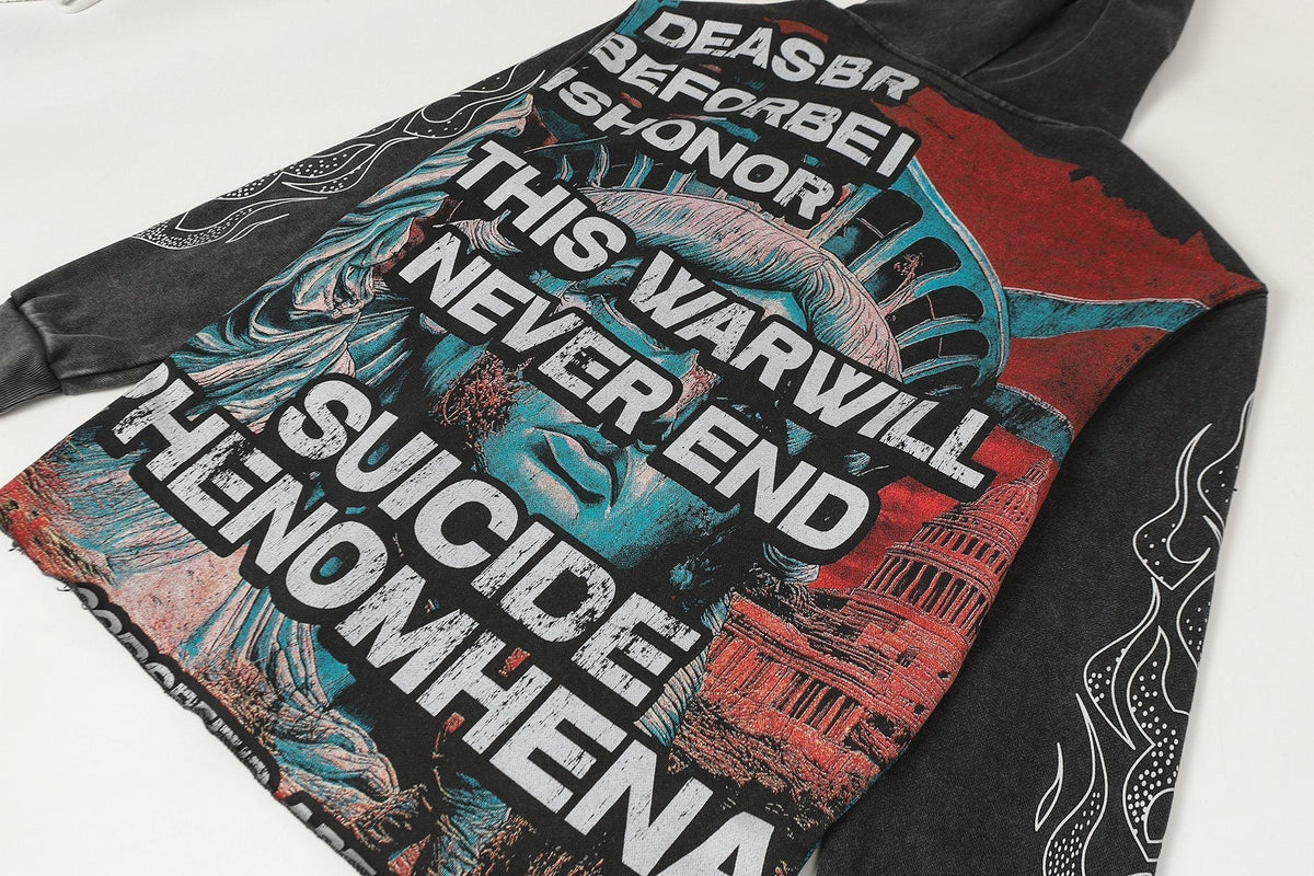 Godspeed Never End War Graphic Hoodie ¡ª detail