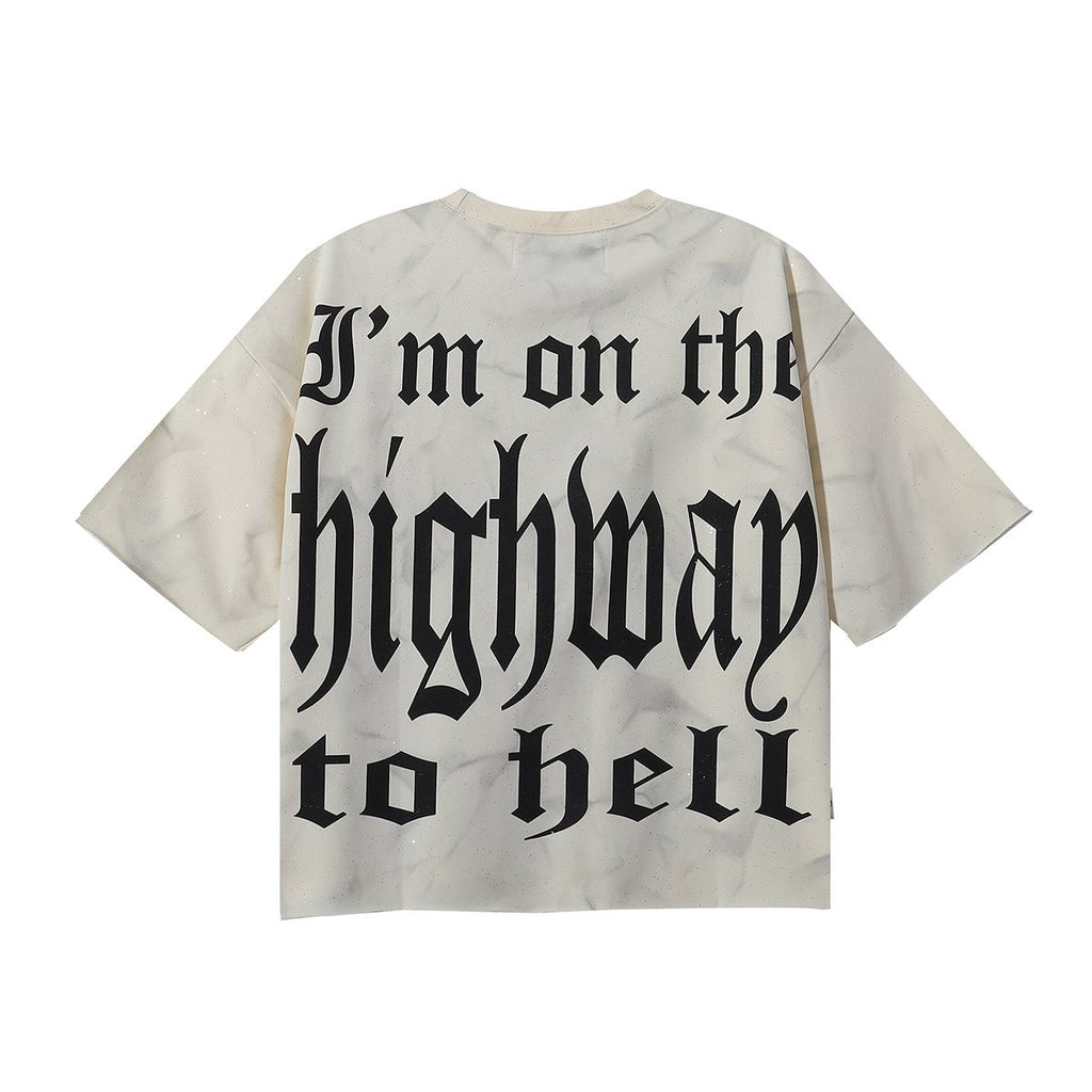 BKYS Revival Rhinestone Skeleton Car Cropped T-Shirt ¡ª back