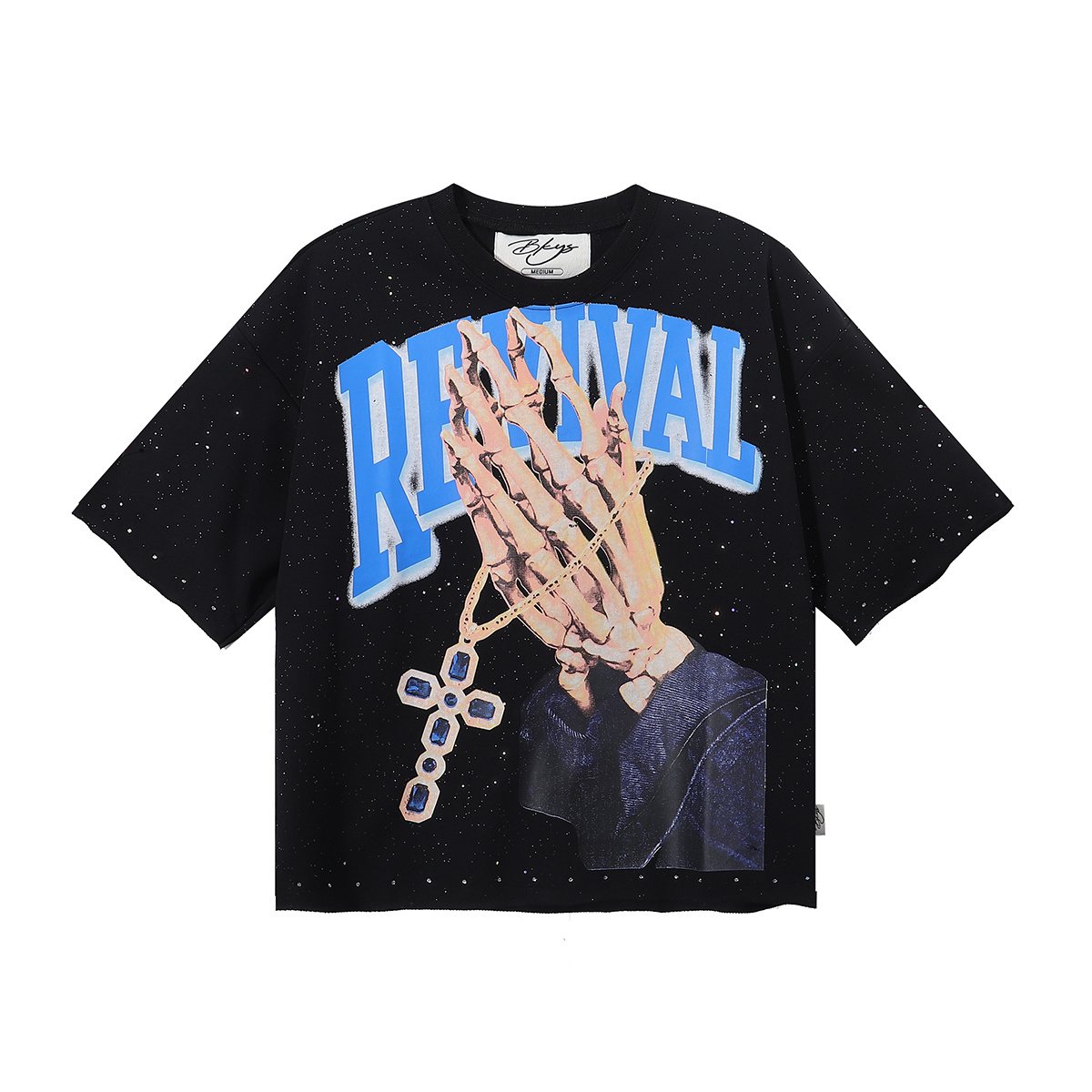 BKYS Revival Rhinestone Graphic Cropped T-Shirt ¡ª front