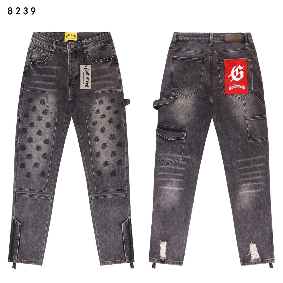 Godspeed Cargo Pocket Graphic Jeans ¡ª front