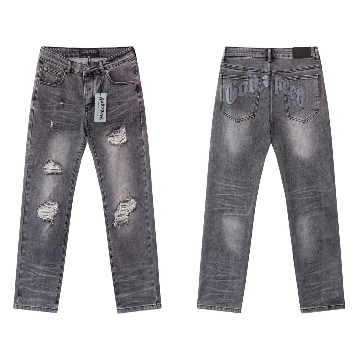 Godspeed Washed Distressed Jeans ¡ª front