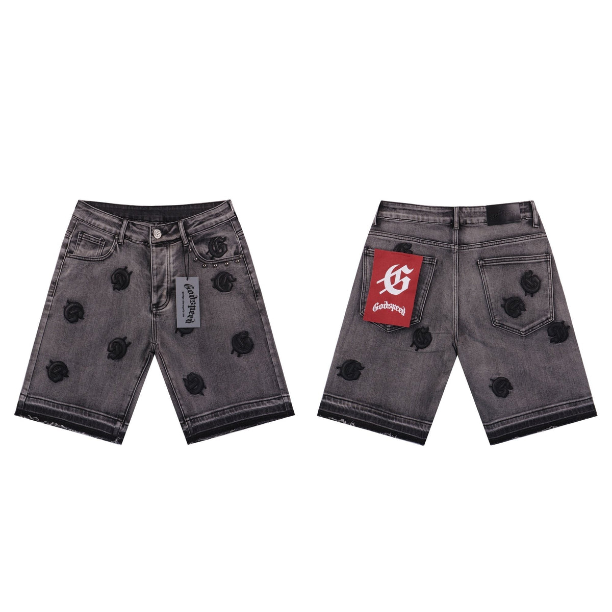 Godspeed Embroidered Denim Shorts ¡ª hero