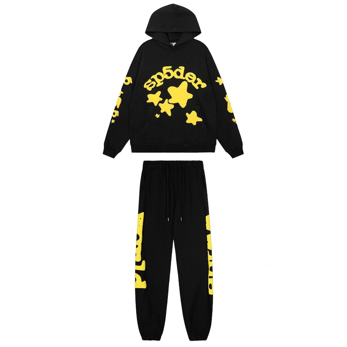 Sp5der Graphic Hoodie & Jogger Matching Set ¡ª front