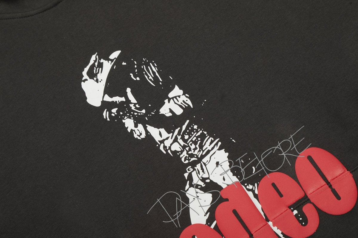 Sp5der Black Graphic Hoodie ¡ª detail