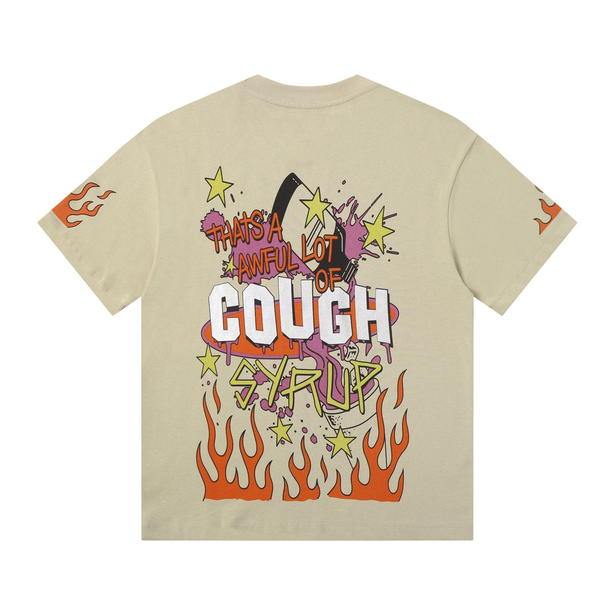 THAT'S A AWFUL LOT OF COUGH SYRUP Flame Graphic Short-Sleeve T-Shirt ¡ª back