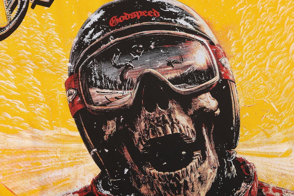 Godspeed Motorcycle Skull Graphic Short-Sleeve T-Shirt ¡ª detail