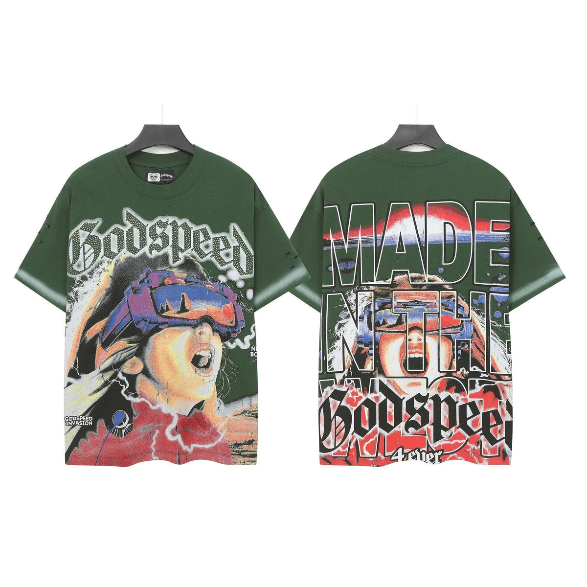 Godspeed New Born Rhinestone Graphic T-Shirt ¡ª front