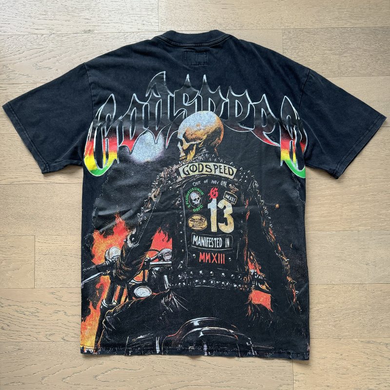 Godspeed Motorcycle Skull Graphic Short-Sleeve T-Shirt ¡ª back