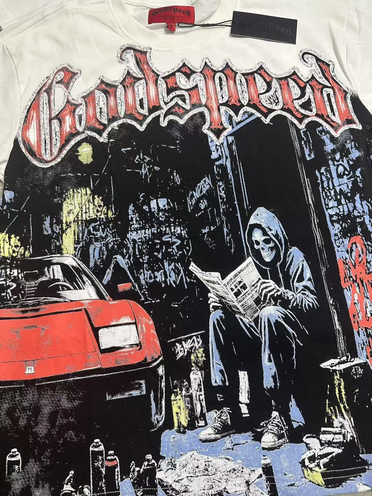 Godspeed Reaper Car Graphic T-Shirt ¡ª detail