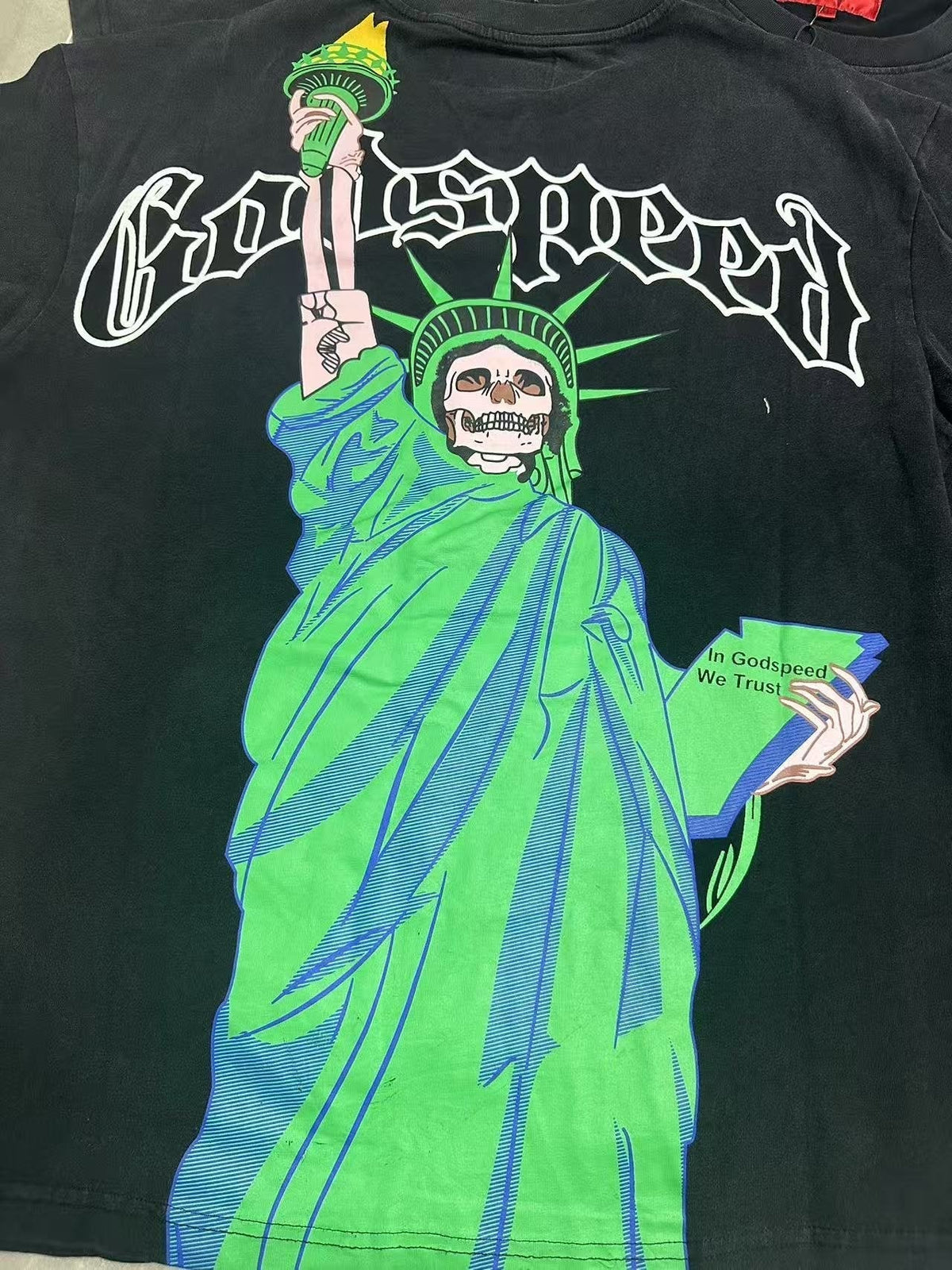 Godspeed Statue of Liberty Skull Graphic T-Shirt ¡ª detail