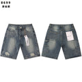 PURPLE Rhinestone Distressed Denim Shorts ¡ª hero