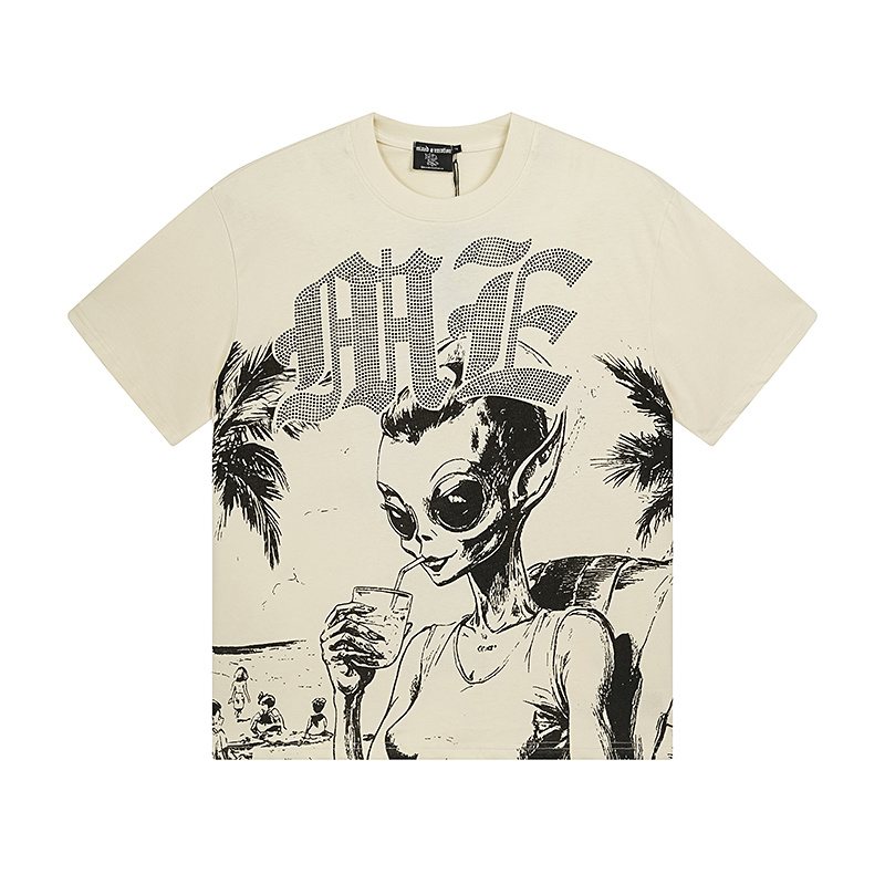 Mixed Emotions Alien Palm Tree Graphic T-Shirt ¡ª front