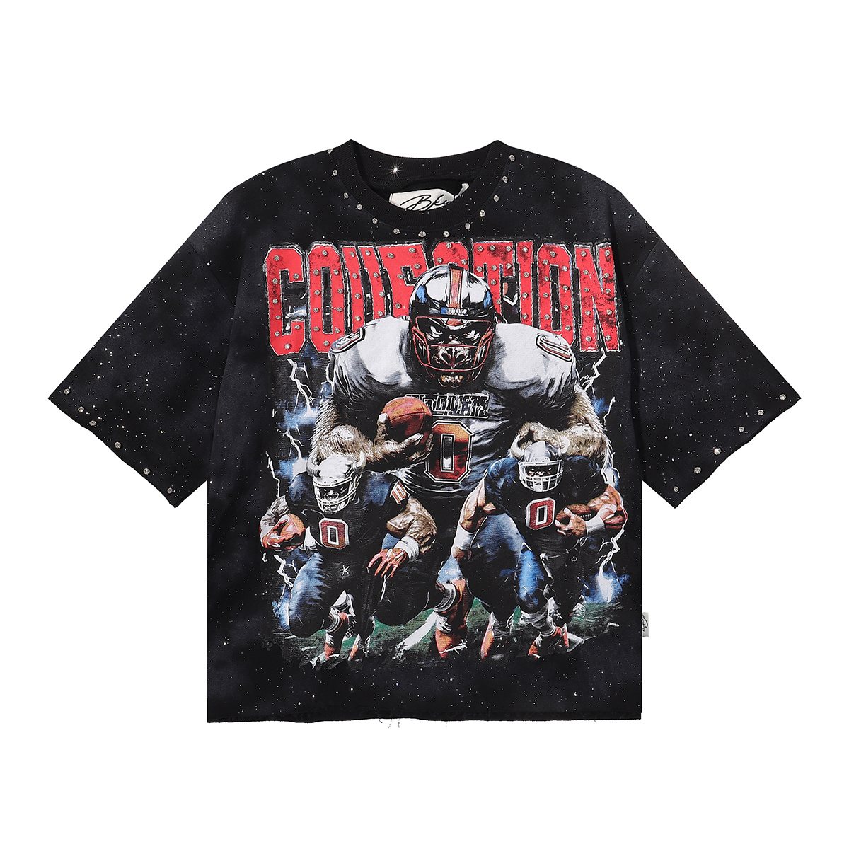 BKYS Revival Football Graphic Cropped T-Shirt ¡ª front
