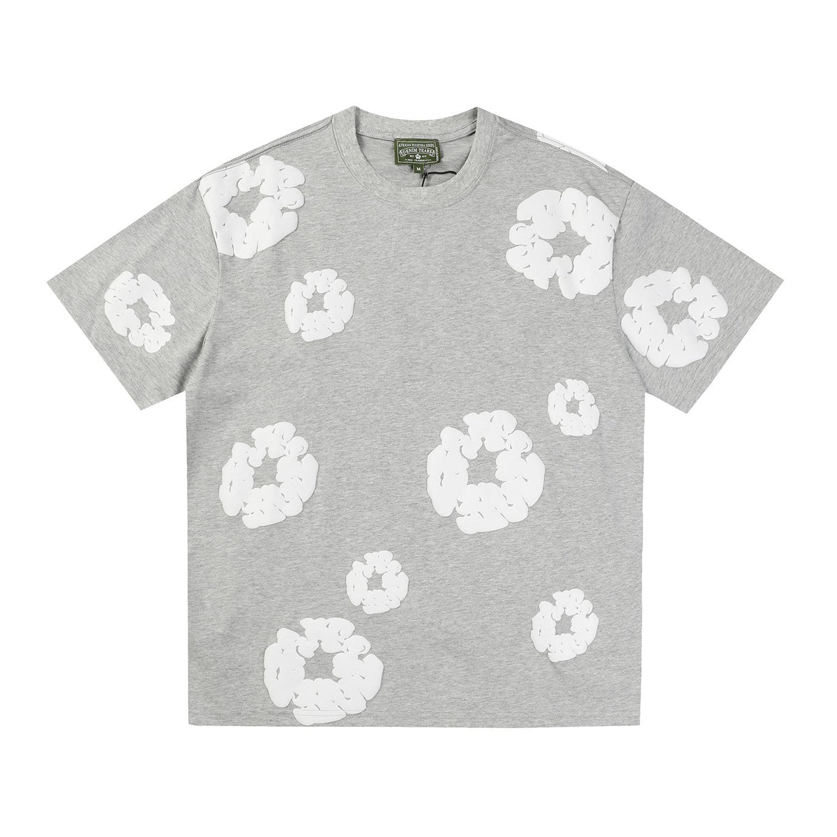 DENIM TEARS All-Over White Flower Print T-Shirt ¡ª front