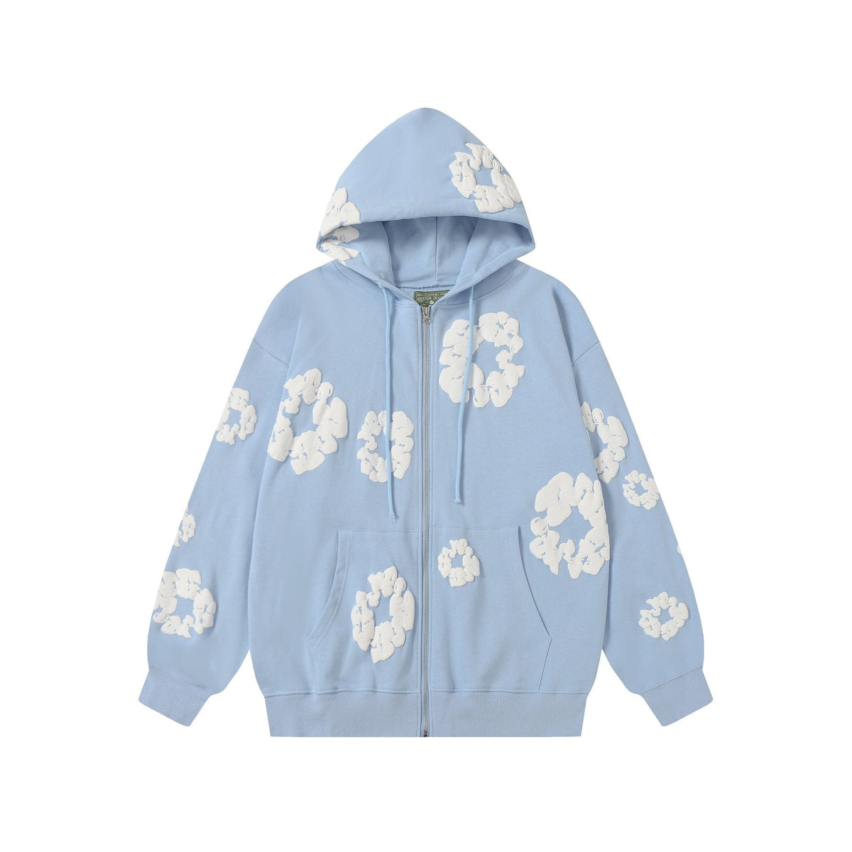 DENIM TEARS Floral Zip Hoodie ¡ª front