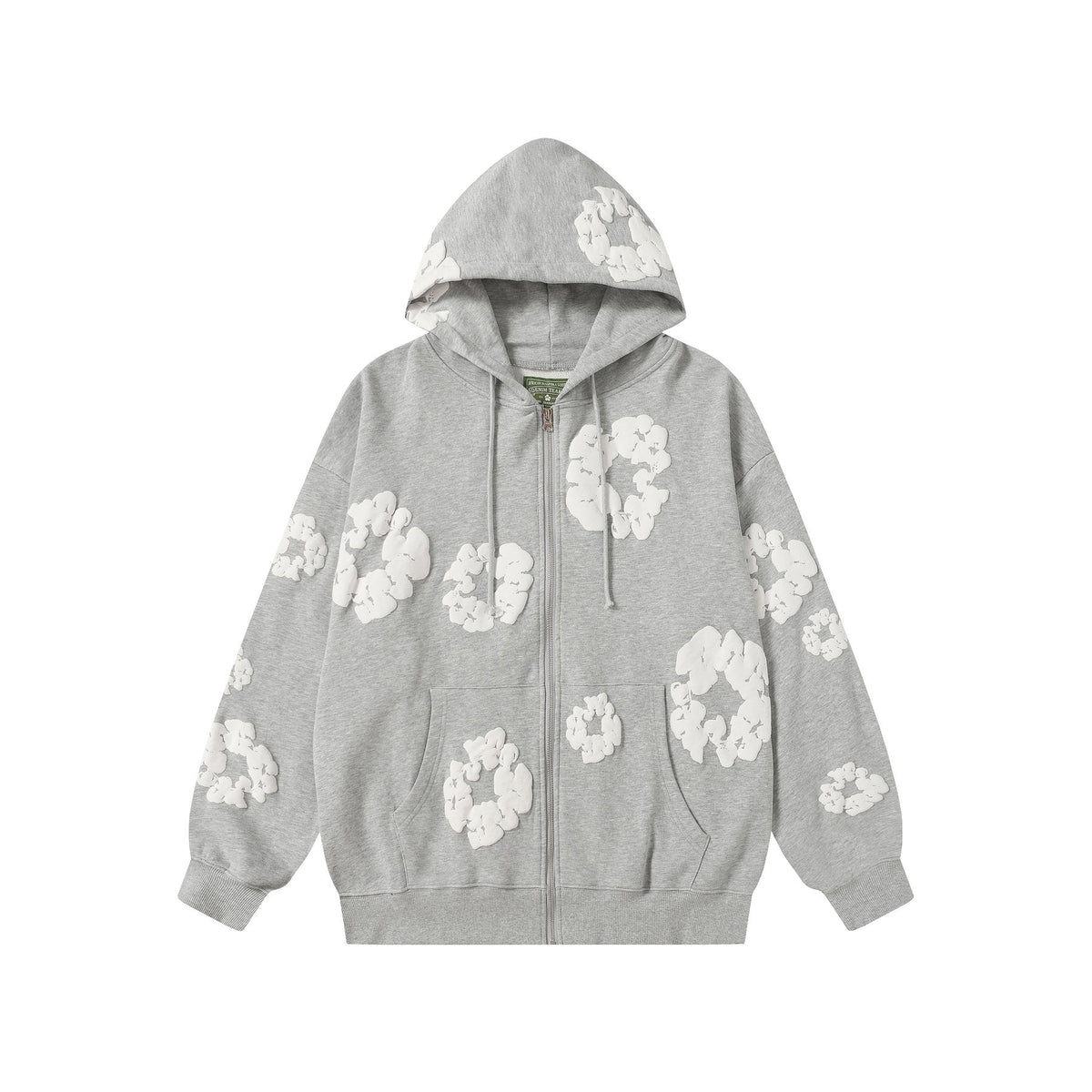 DENIM TEARS Floral Zip Hoodie ¡ª front