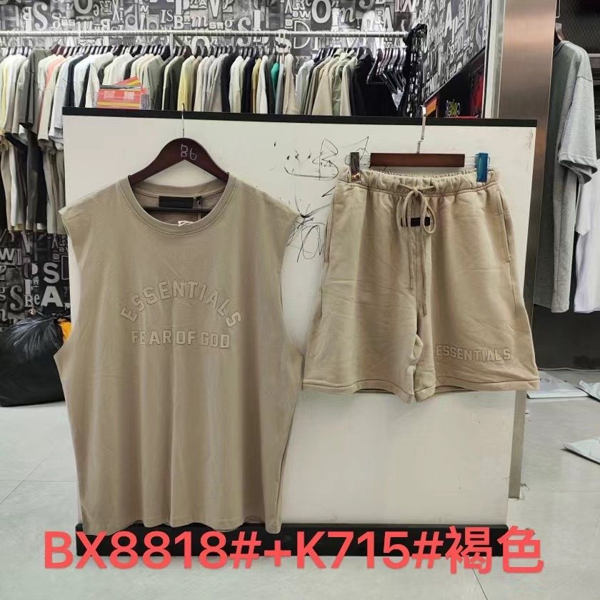 ESSENTIALS Graphic Sleeveless Top & Shorts Matching Set ¡ª front