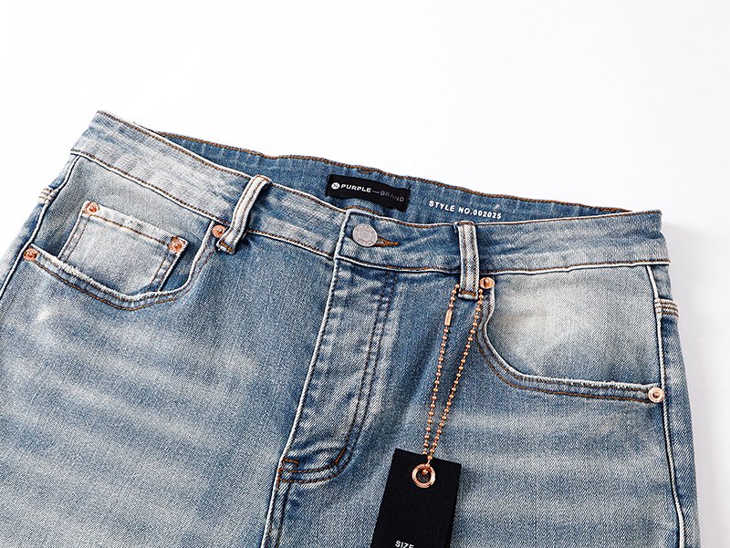 Purple Brand Light Blue Paint-Splatter Distressed Jeans ¡ª detail