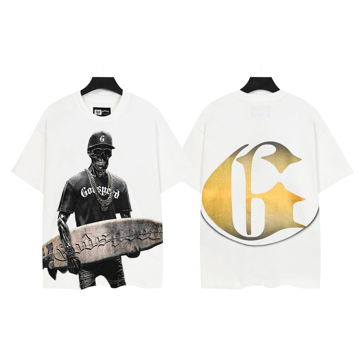 Godspeed Skull Surfer Graphic T-Shirt ¡ª hero