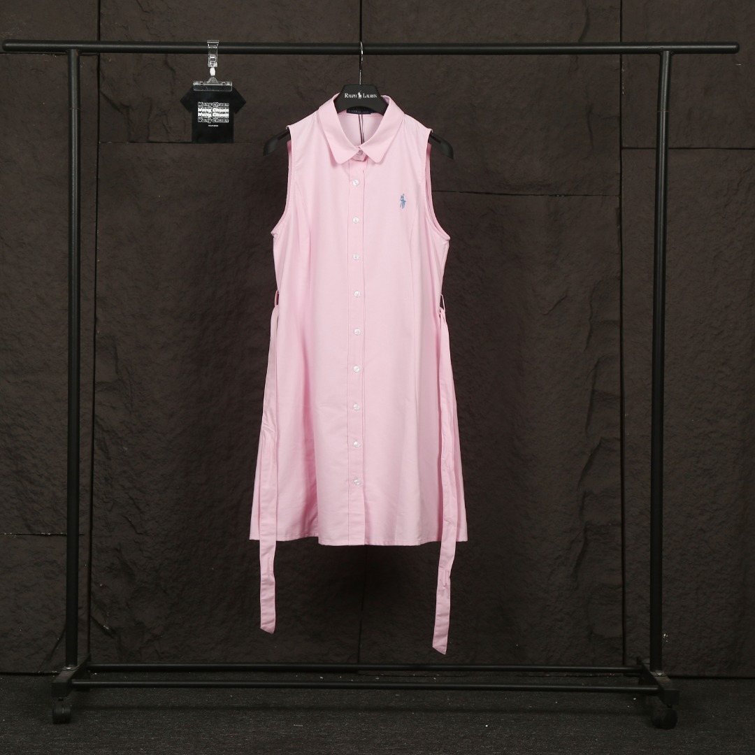 Test2-Ralph Lauren Sleeveless Belted Oxford Shirt Dress ¡ª front