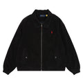Test2-Ralph Lauren Black Cotton Embroidered Emblem Zip-Front Jacket ¡ª front